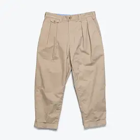 2 Pleat Twill Pants - Khaki