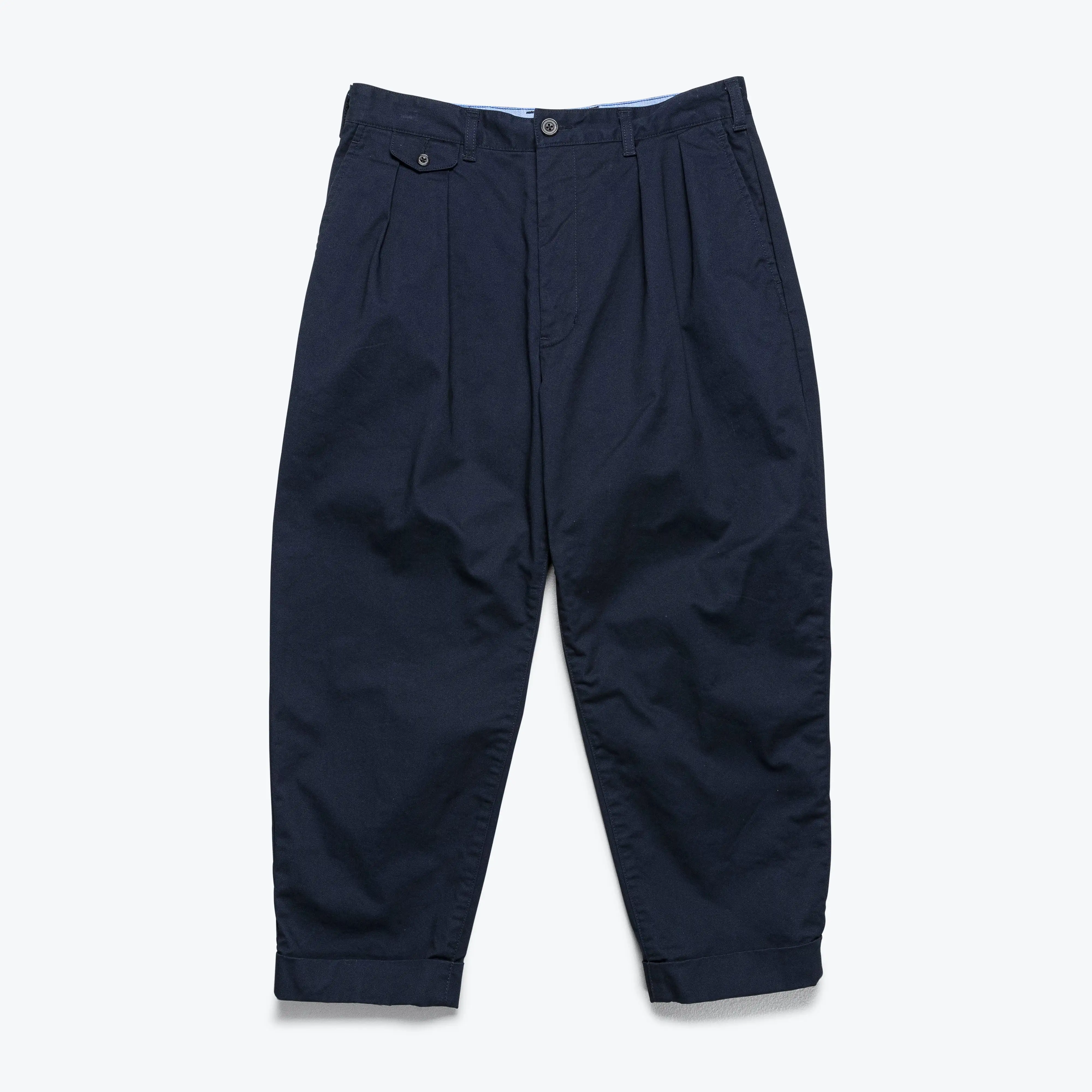 2 Pleat Twill Pants - Navy