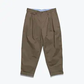 2 Pleat Twill Pants - Olive