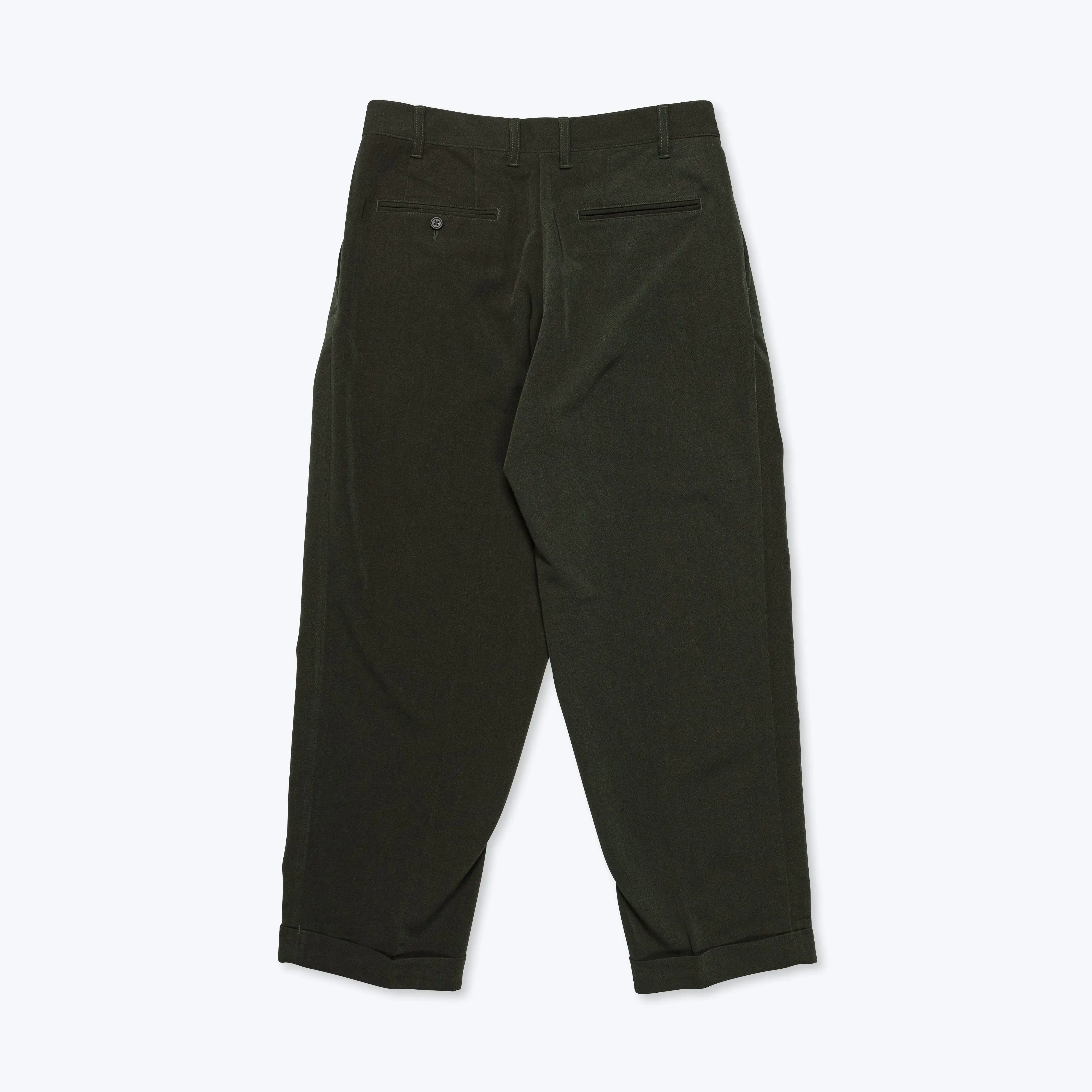 2 Pleats Trousers PE Twill - Green