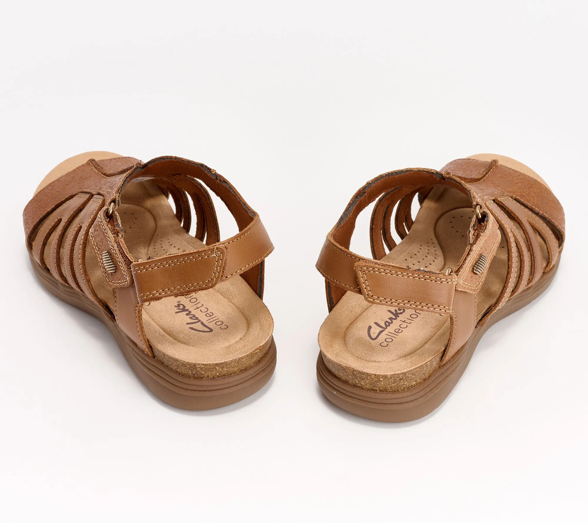 "As Is" Clarks Collection Leather Back - Strap Sandal April Belle