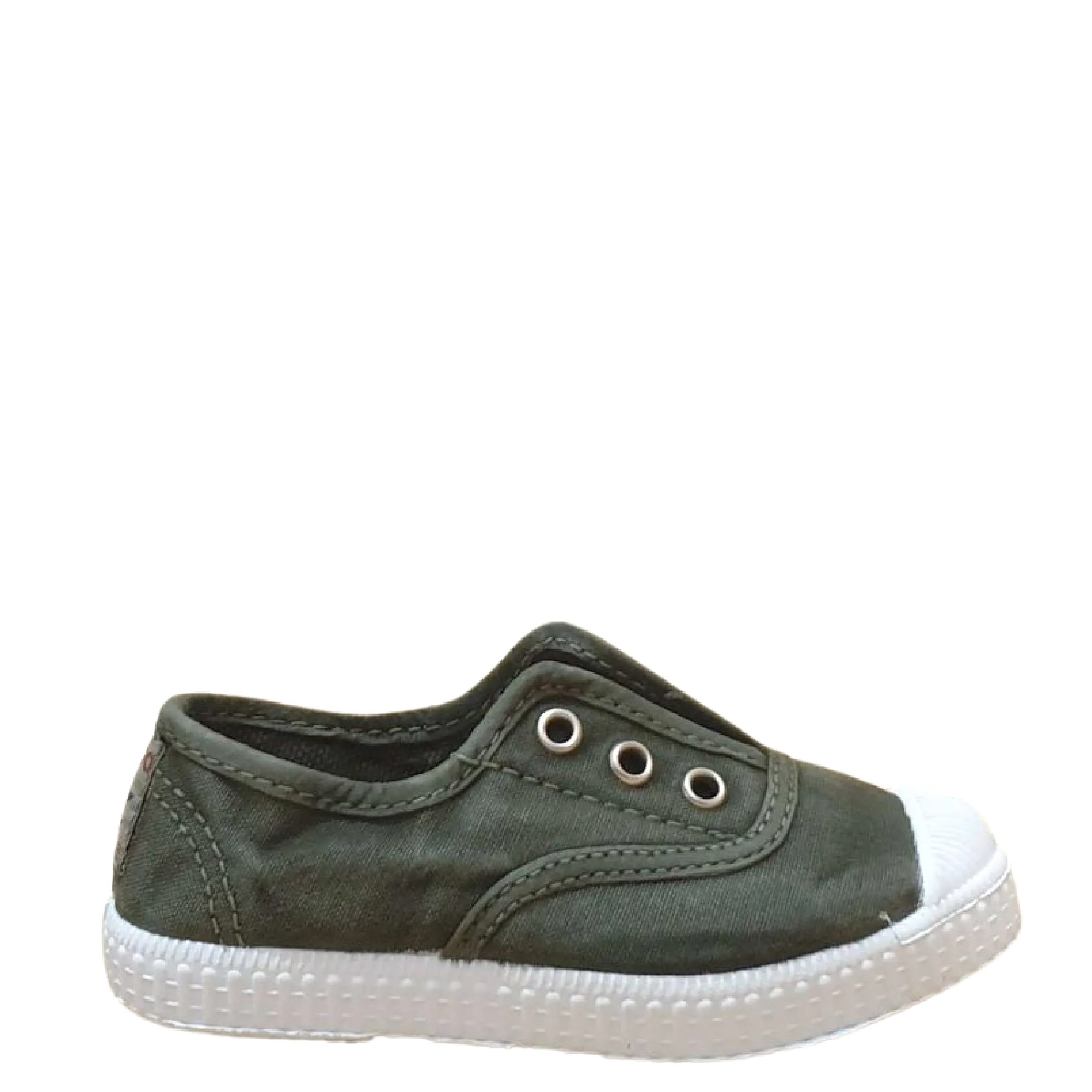 (70777-22) Cienta fabric slip-ons - Khaki