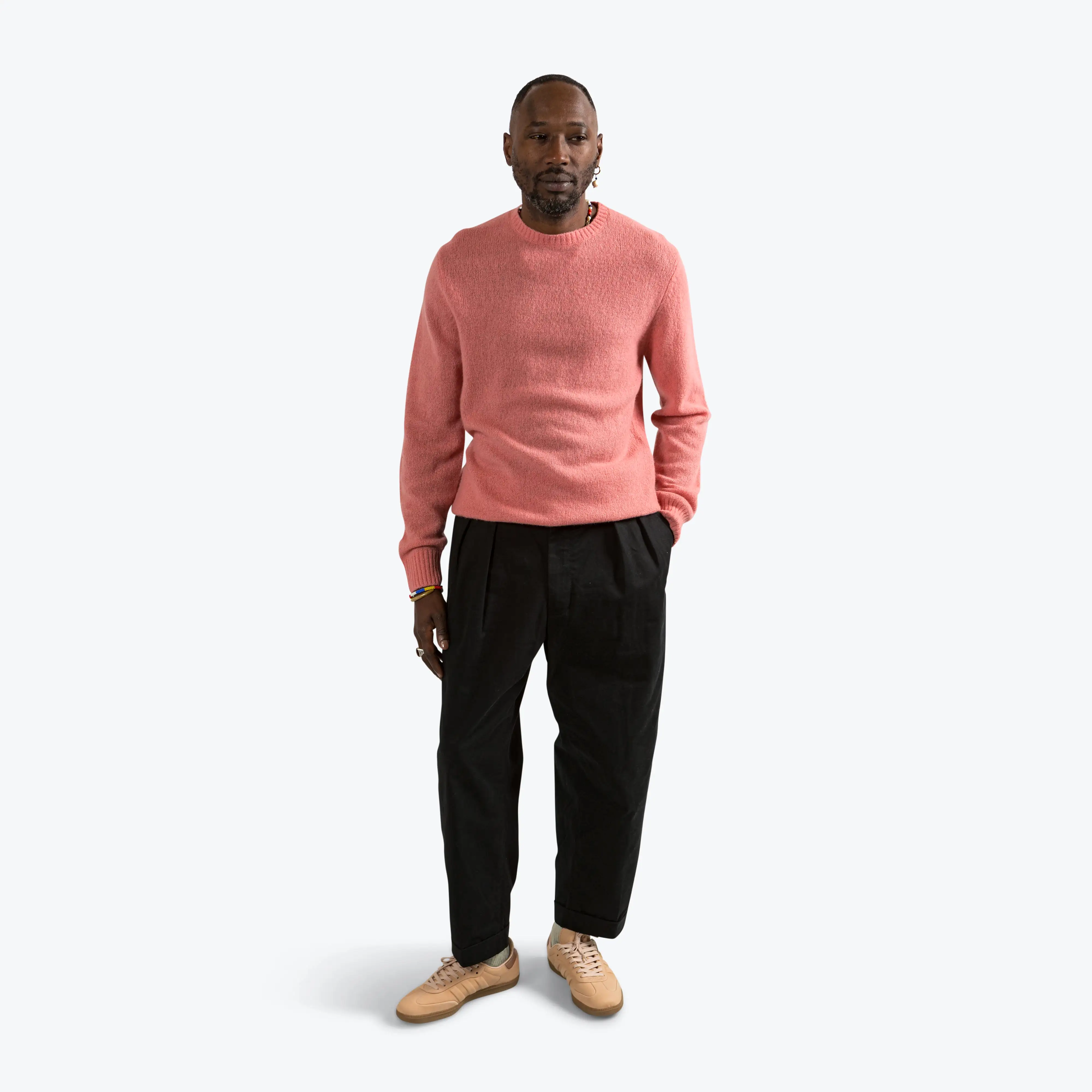 7G Cashmere/Silk Crew - Pink