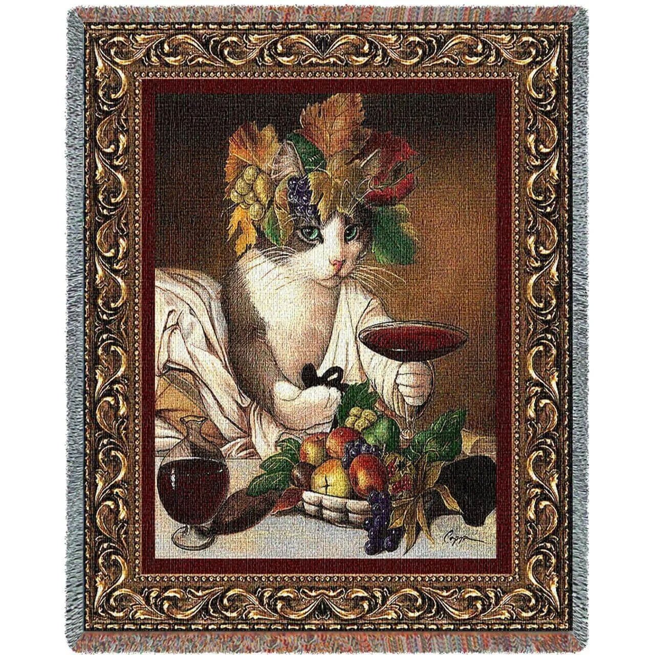 Bacchus Cat Tapestry Blanket