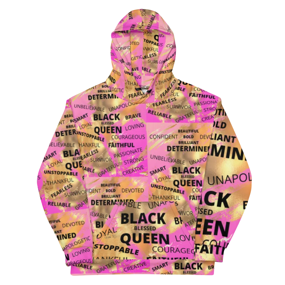 BBB (Beautiful, BLACK, Blessed) Queen Unisex Hoodie (Pink)