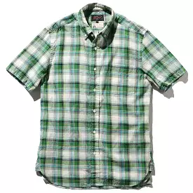 BEAMS PLUS B.D. Short Sleeve Indian Madras Check Green