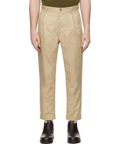 BEAMS PLUS Beige 1 Pleat Trousers