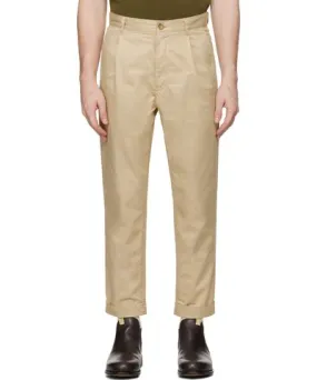 BEAMS PLUS Beige 1 Pleat Trousers