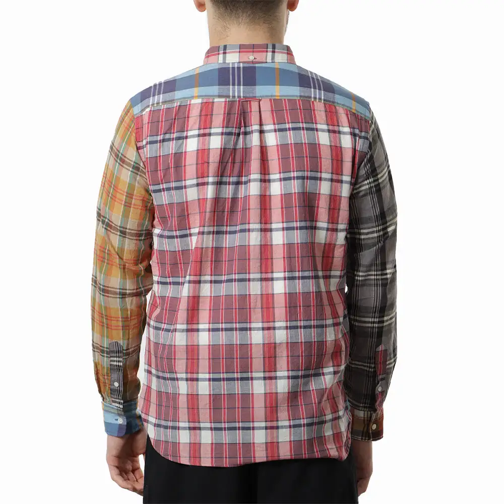 Beams Plus Button Down Madras Panel Shirt