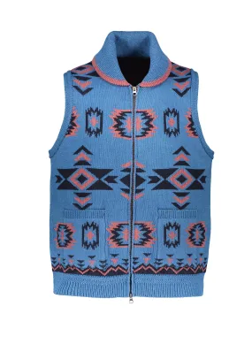 Beams Plus Heavy Knit Indigo Vest - Blue