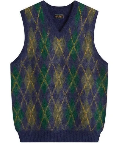 BEAMS PLUS Men's Mohair Argyle Vest