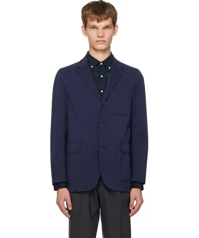 BEAMS PLUS Navy Three-Button Shirt Blazer