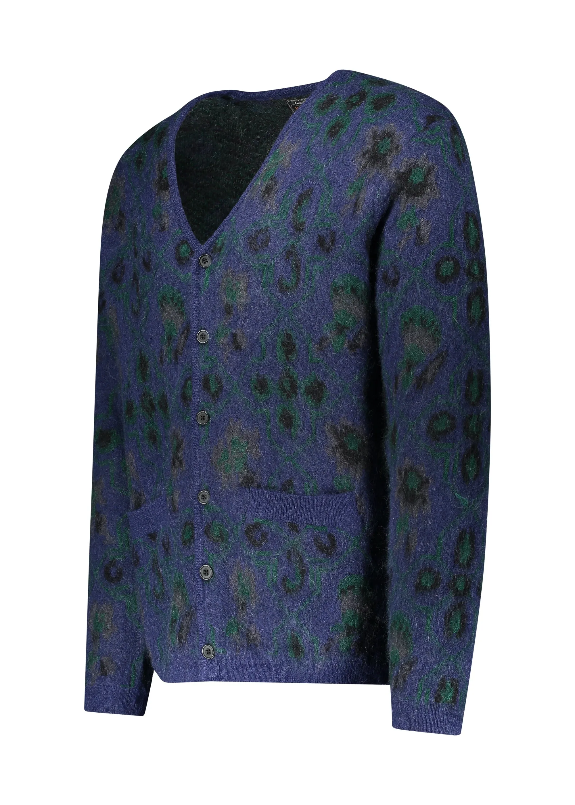 Beams Plus Nylon Mohair Wool Cardigan - Navy or Olive