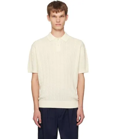 BEAMS PLUS White Cable Knit Polo