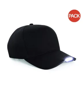 Beechfield LED Light Baseball Cap (Pack of 2) (Black) - UTRW6716