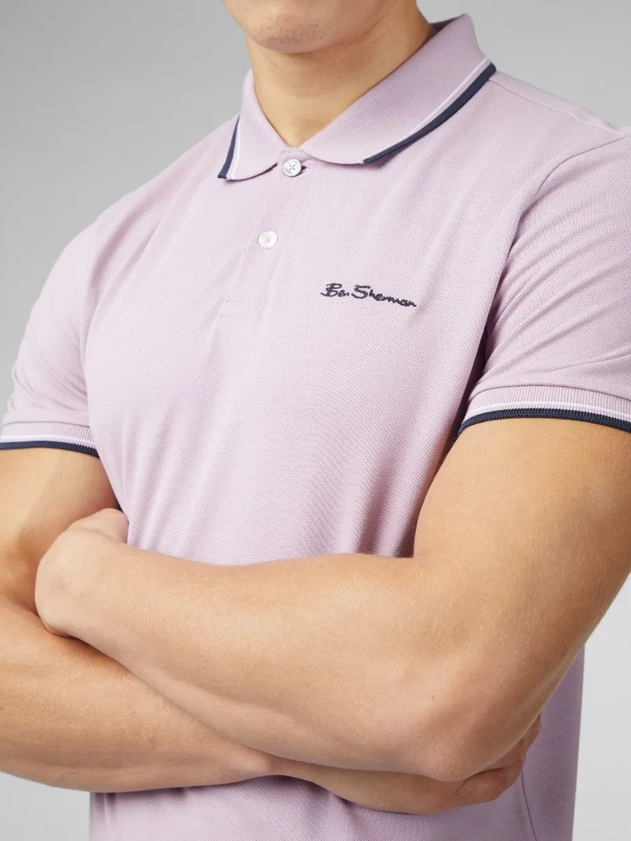 Ben Sherman Casual Short Sleeve Polo Shirt Violet