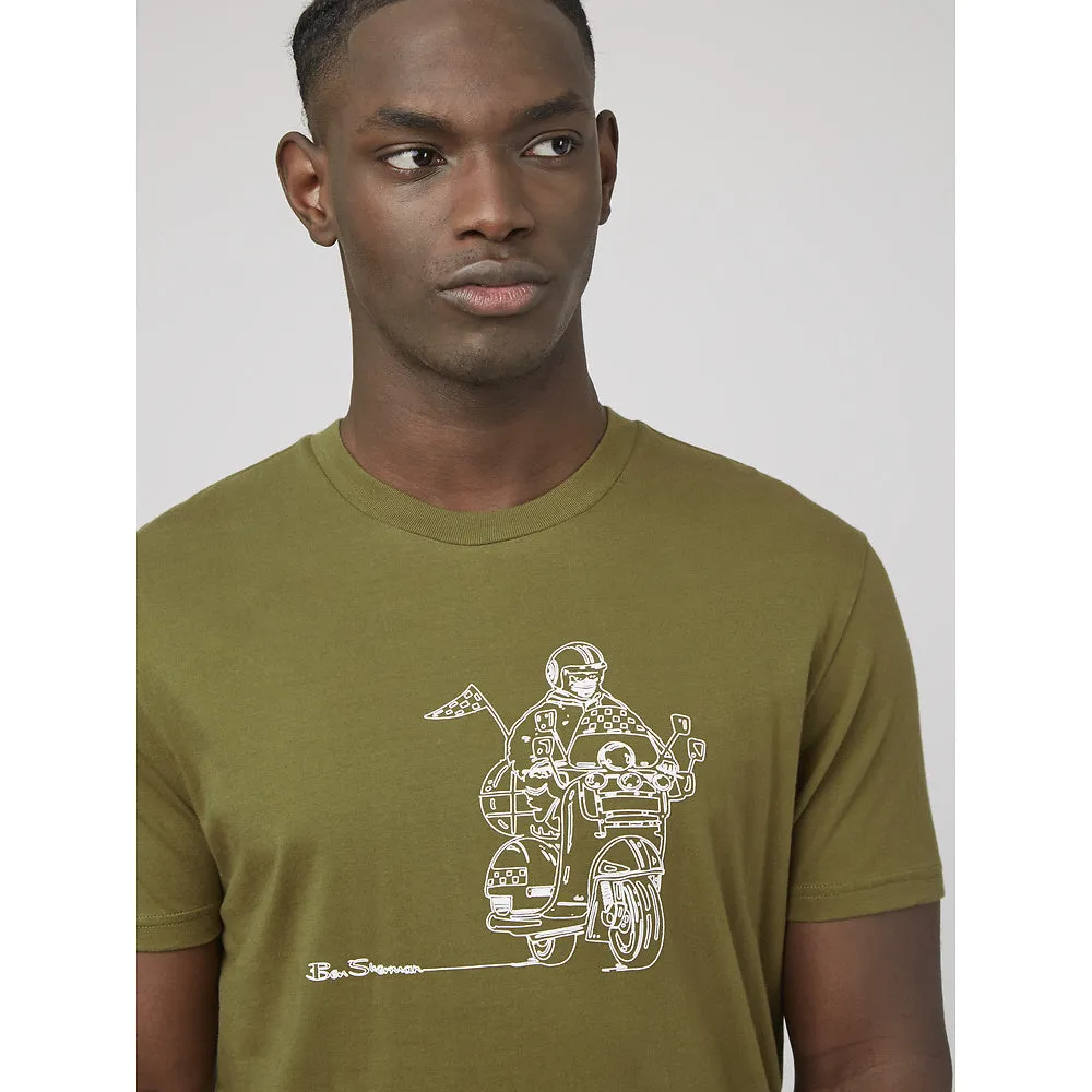 Ben Sherman - Linear Cruise Print Tee - Salmon or Green