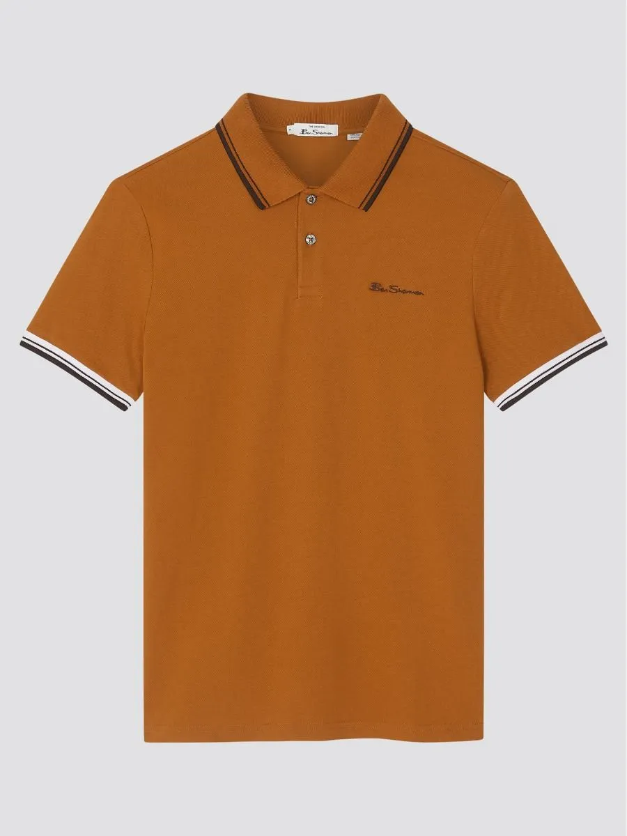 Ben Sherman Signature Pique Polo Shirt Orange