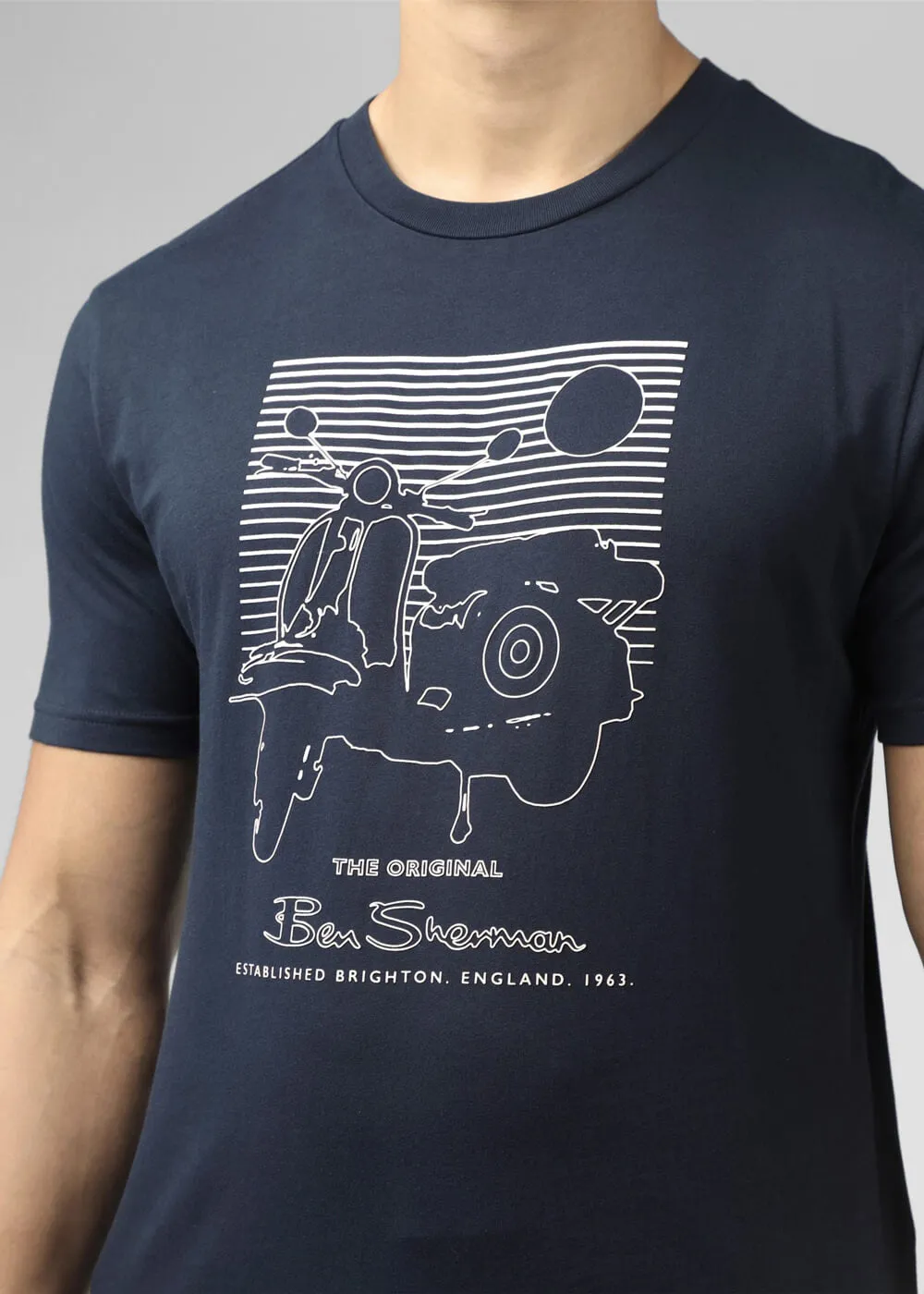 Ben Sherman Summer Scooter T-Shirt Dark Navy