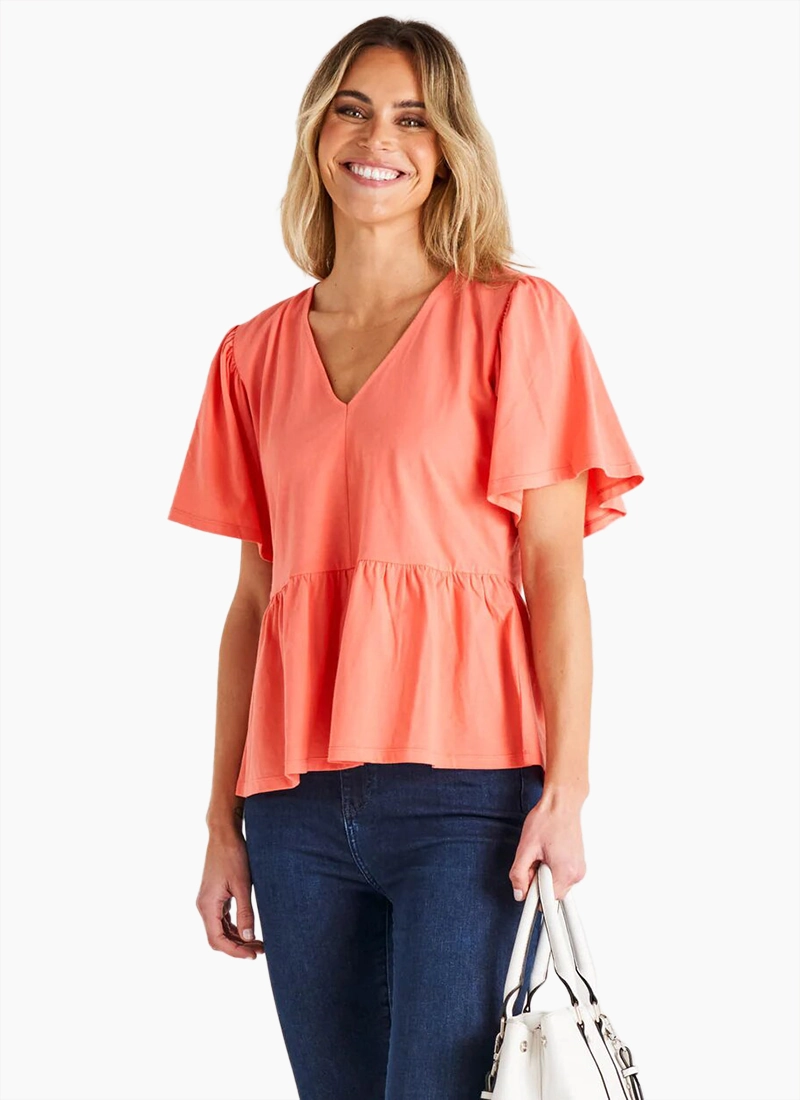 Betty Basics Celia Tee - Coral