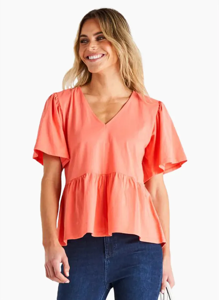 Betty Basics Celia Tee - Coral