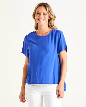 Betty Basics Sangria Top - Deco Blue