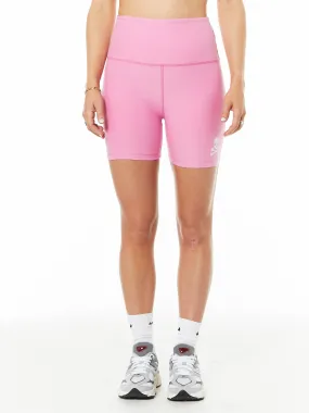 Beyond Yoga | 5 Spacedye Keep Pace Biker Short | Red/Pink