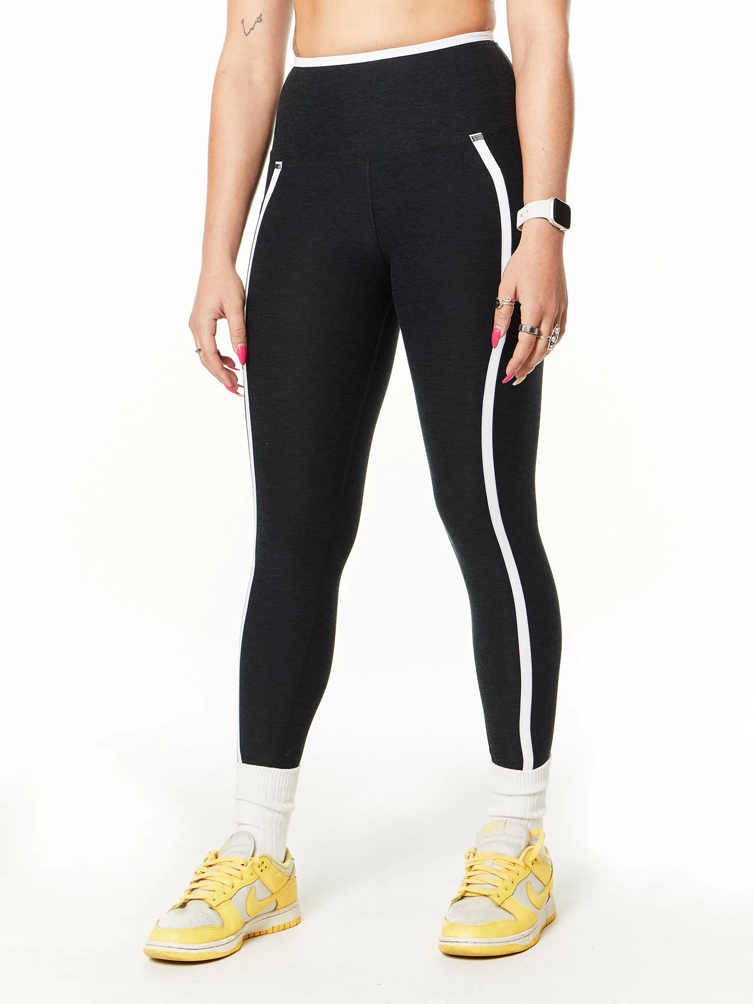 Beyond Yoga | Spacedye New Moves High Waisted Midi Legging | Black/White