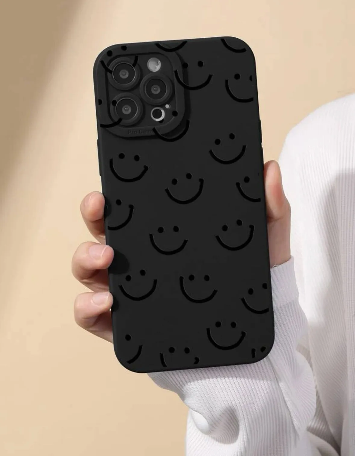 Black smile phone case