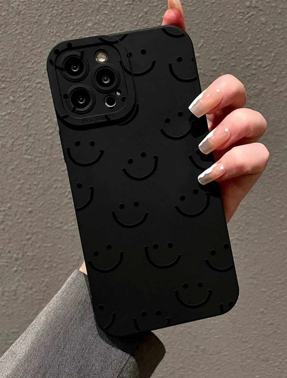 Black smile phone case