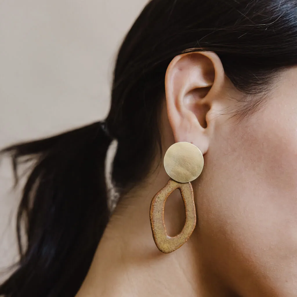 Canyon Drop Earrings - Golden Umber + Brass