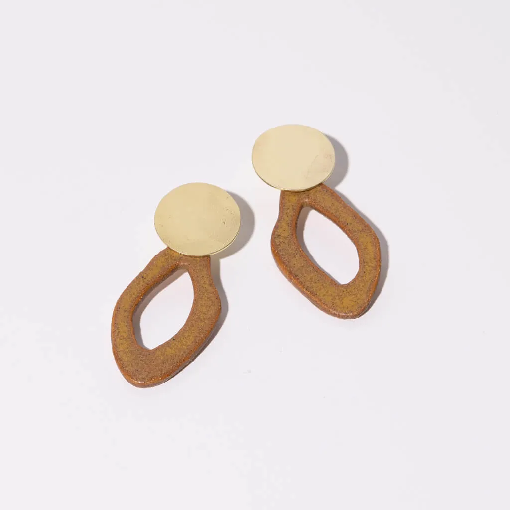 Canyon Drop Earrings - Golden Umber + Brass