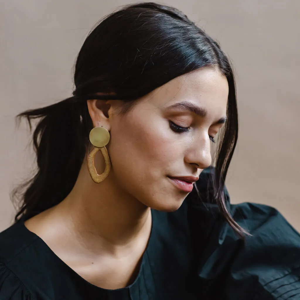 Canyon Drop Earrings - Golden Umber + Brass