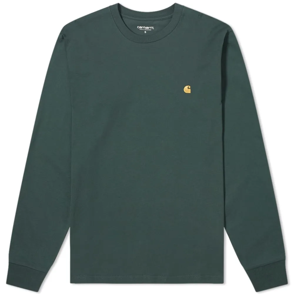 Carhartt WIP Long Sleeve Chase TeeDark Teal & Gold