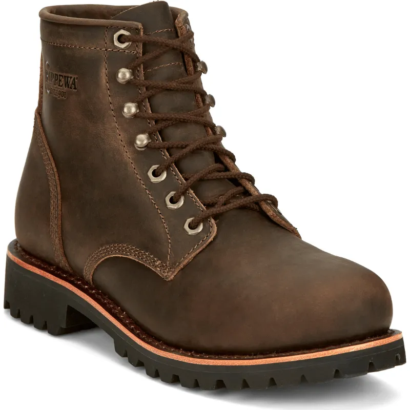 Chippewa Men's Brown Steel Toe Lace Up Work Boots NC2081