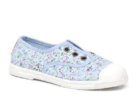 CIENTA TOILE  élastique 70999 bleu fleurs Toiles Espadrilles