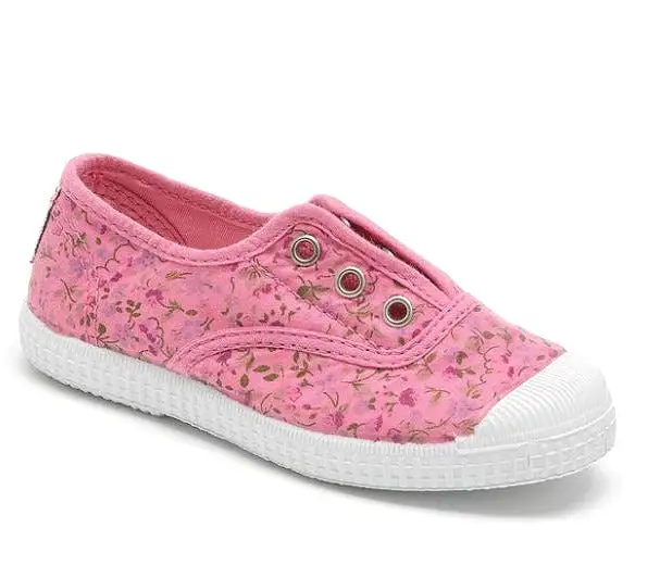 CIENTA TOILE  élastique 70999 rose fleurs Toiles Espadrilles