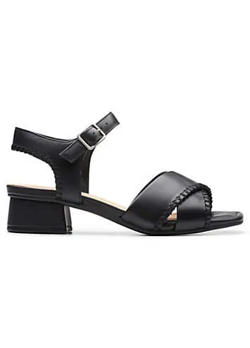 Clarks Black Leather Serina35 Cross Sandals | Kaleidoscope