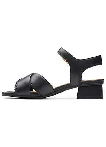 Clarks Black Leather Serina35 Cross Sandals | Kaleidoscope