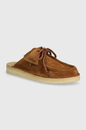 Clarks Originals suede sliders DSRT Nomad Mule men's brown color 26175863