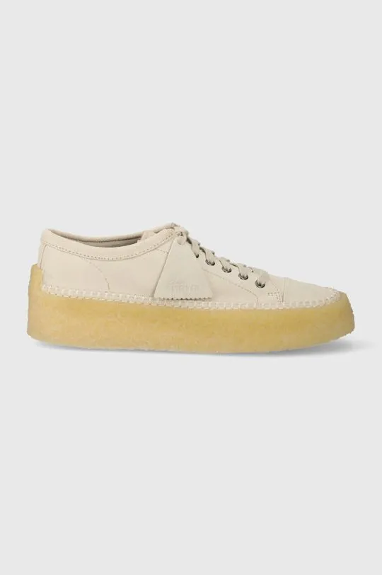 Clarks Originals suede sneakers Caravan Low beige color 26176552