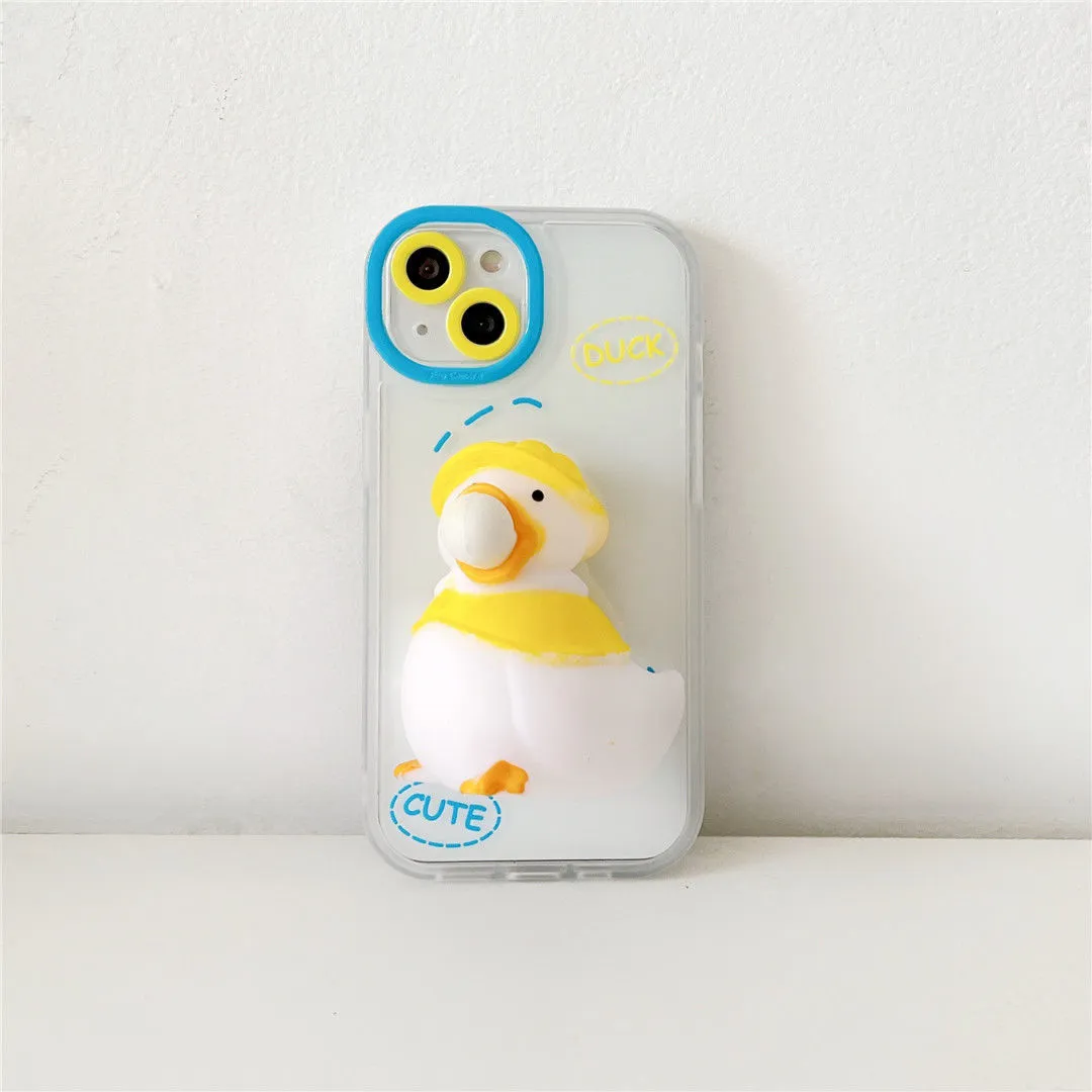 Cute Decompression Duckling Phone Case