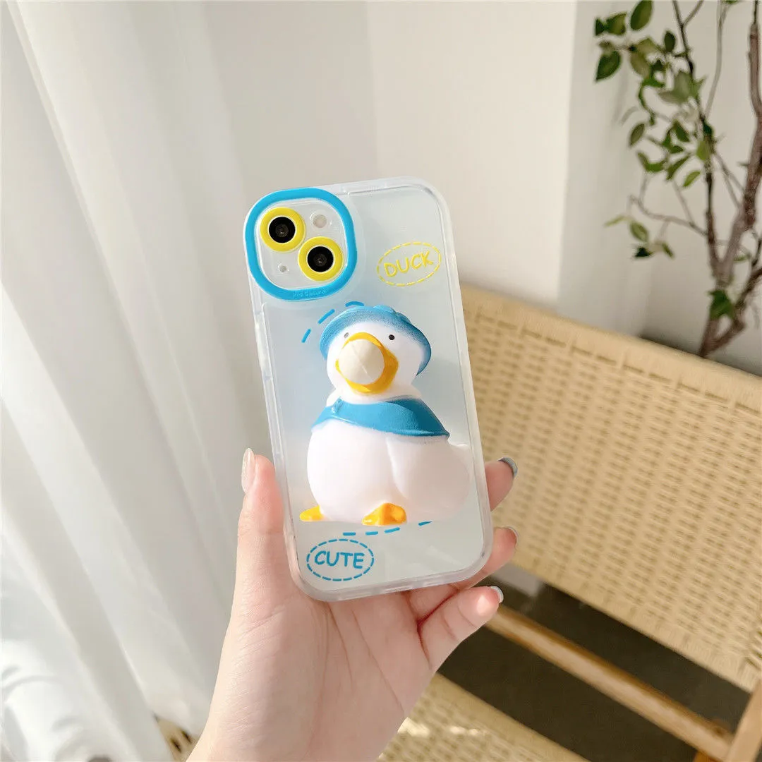 Cute Decompression Duckling Phone Case