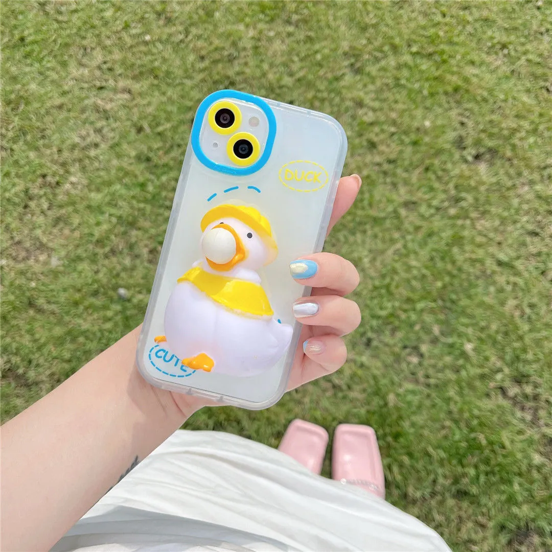 Cute Decompression Duckling Phone Case