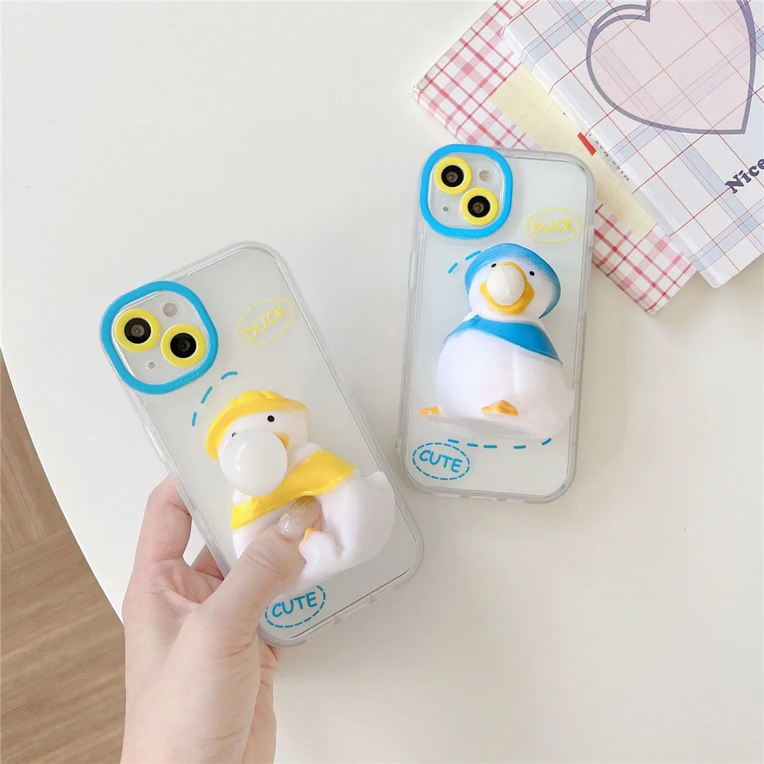 Cute Decompression Duckling Phone Case