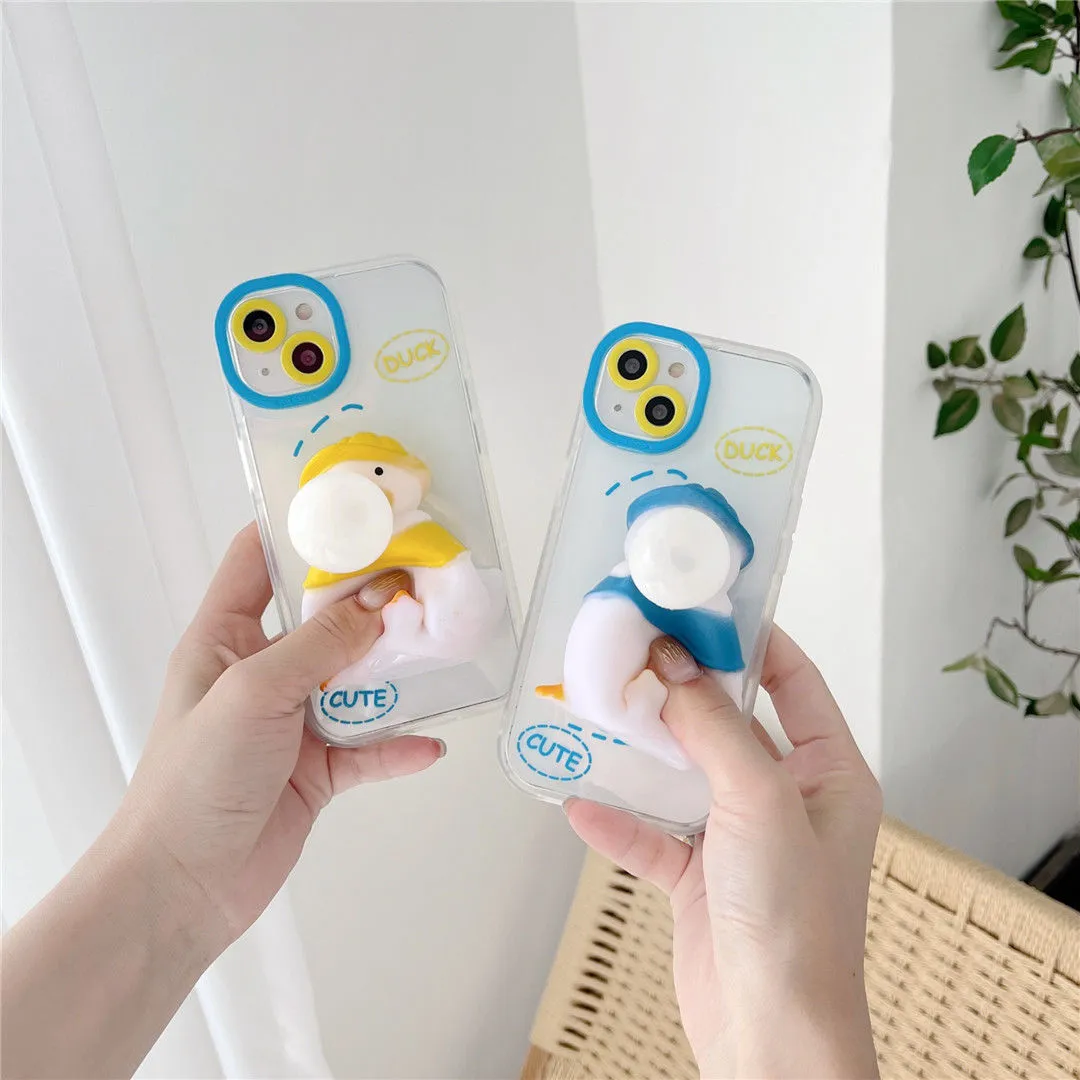 Cute Decompression Duckling Phone Case