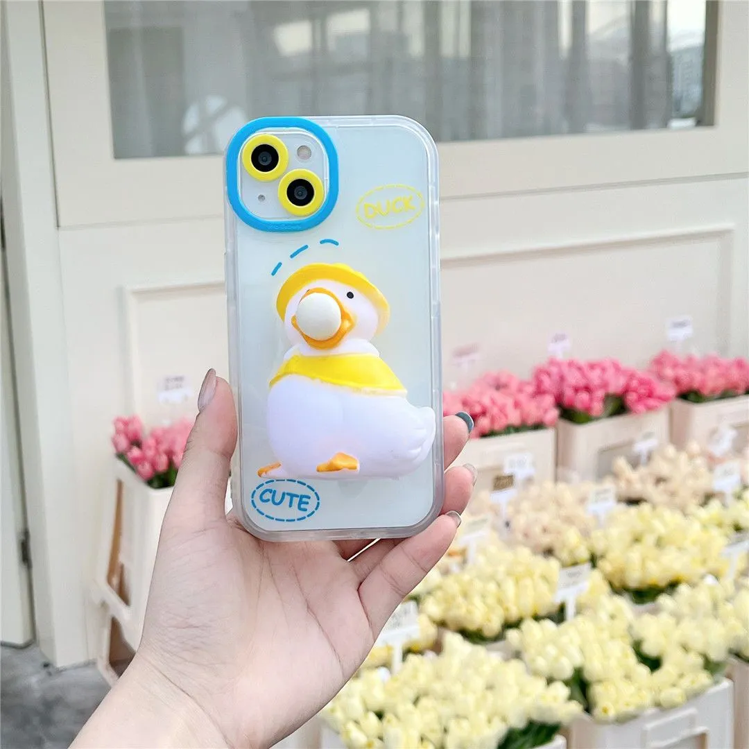 Cute Decompression Duckling Phone Case