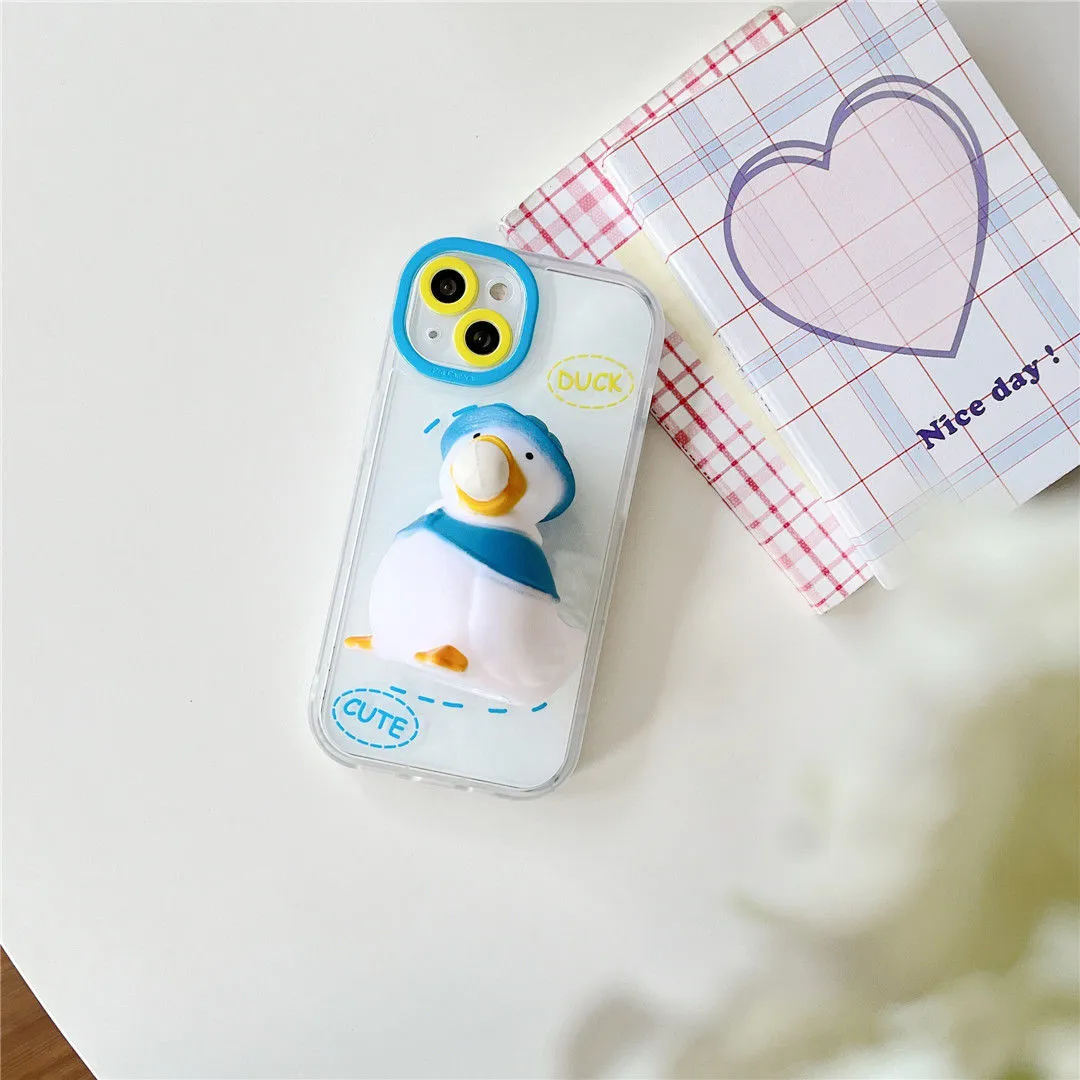 Cute Decompression Duckling Phone Case