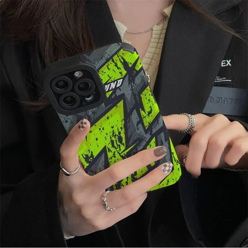 Cute Leather Graffiti Letter Phone Case for iPhone 14, 13, 12 Pro, 11, XS Max, X, XR, 8 Plus, 7, 6, and Mini