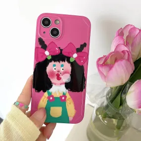 Cute Lovely Funny Girl Phone Case for iPhone 14, 13, 12, 11 Pro Max, 6, 7, 8 Plus, X, XR, XS Max